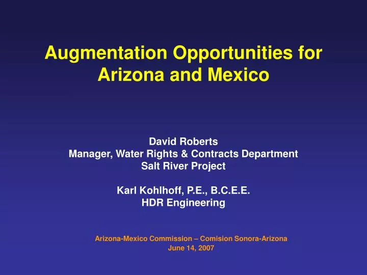 augmentation opportunities for arizona and mexico