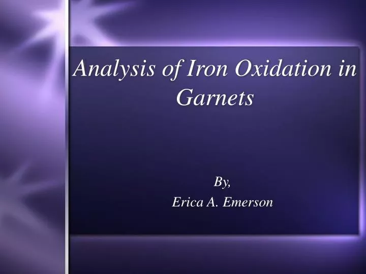 analysis of iron oxidation in garnets