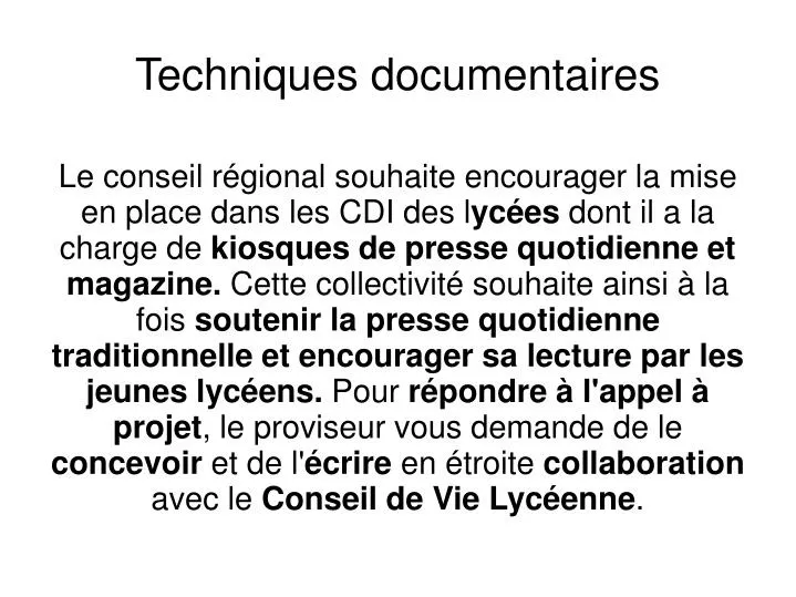 techniques documentaires