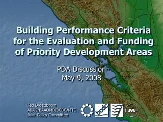 Building Performance Criteria for the Evaluation and Funding of Priority Development Areas