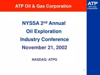 ATP Oil &amp; Gas Corporation