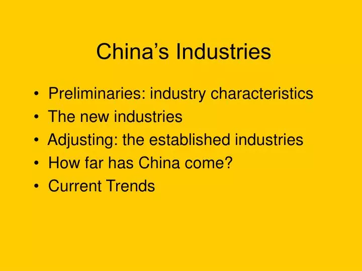 china s industries