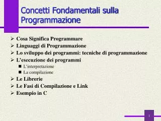 concetti fondamentali sulla programmazione