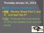 Thursday January 31, 2013 - slide 1