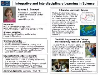 Integrative and Interdisciplinary Learning in Science