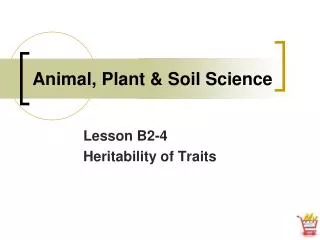 Animal, Plant &amp; Soil Science
