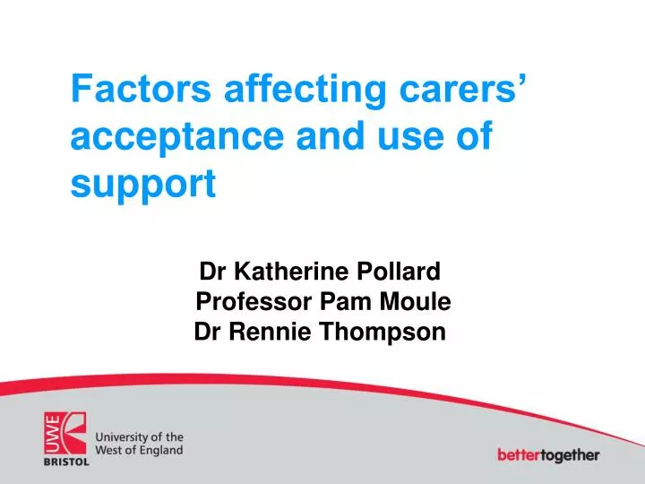 factors affecting carers acceptance and use of support