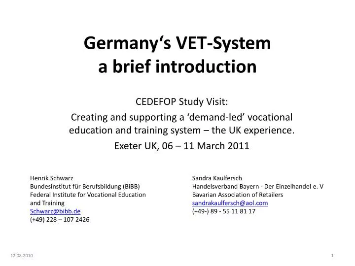 germany s vet system a brief introduction
