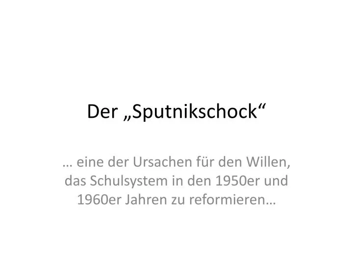 der sputnikschock