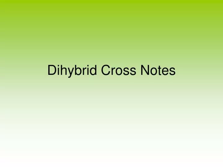 dihybrid cross notes
