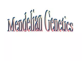 Mendelian Genetics