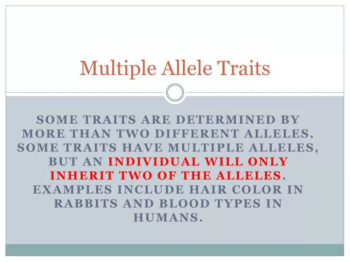 multiple allele traits