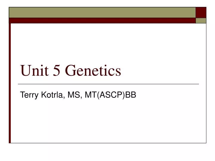 unit 5 genetics