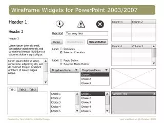 Wireframe Widgets for PowerPoint 2003/2007