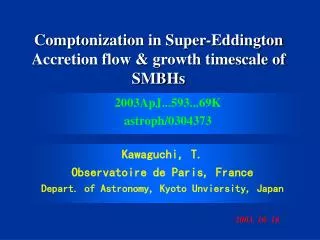 Comptonization in Super-Eddington Accretion flow &amp; growth timescale of SMBHs