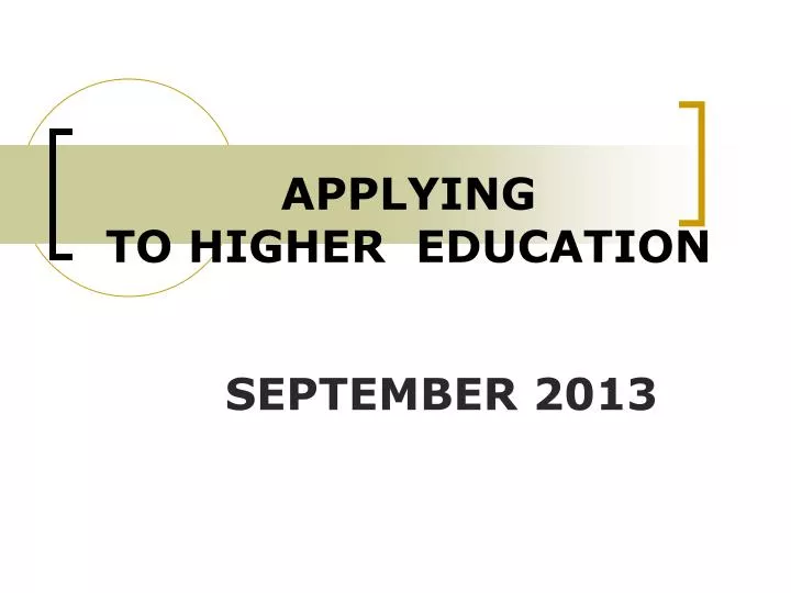 applying to higher education