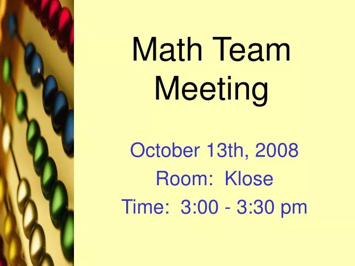 math team meeting