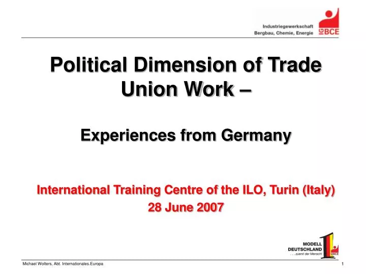 political dimension of trade union work experiences from germany