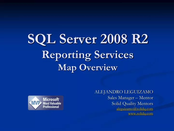 sql server 2008 r2 reporting services map overview
