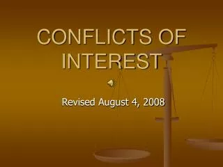 CONFLICTS OF INTEREST