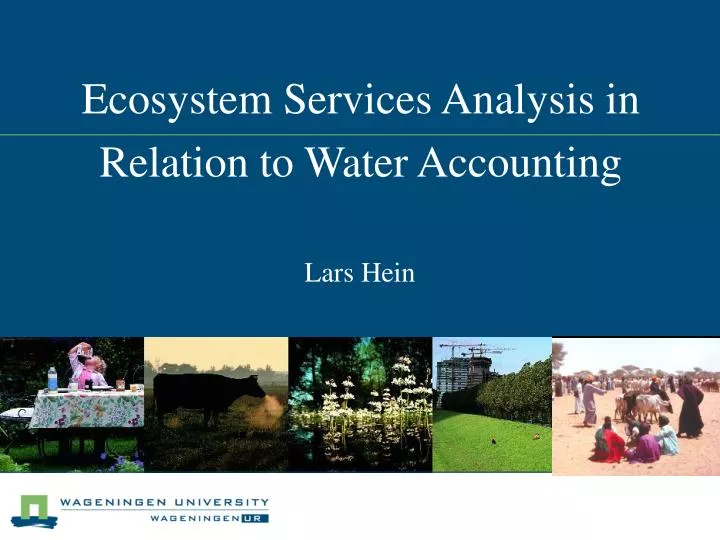 ecosystem services analysis in relation to water accounting