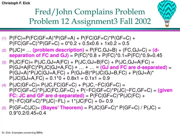 fred john complains problem problem 12 assignment3 fall 2002