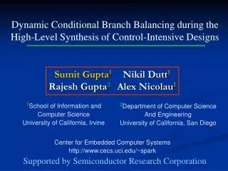 Center for Embedded Computer Systems cecs.uci/~spark