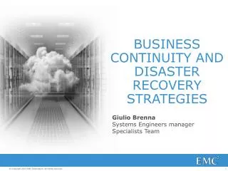 BUSINESS CONTINUITY AND DISASTER RECOVERY STRATEGIES