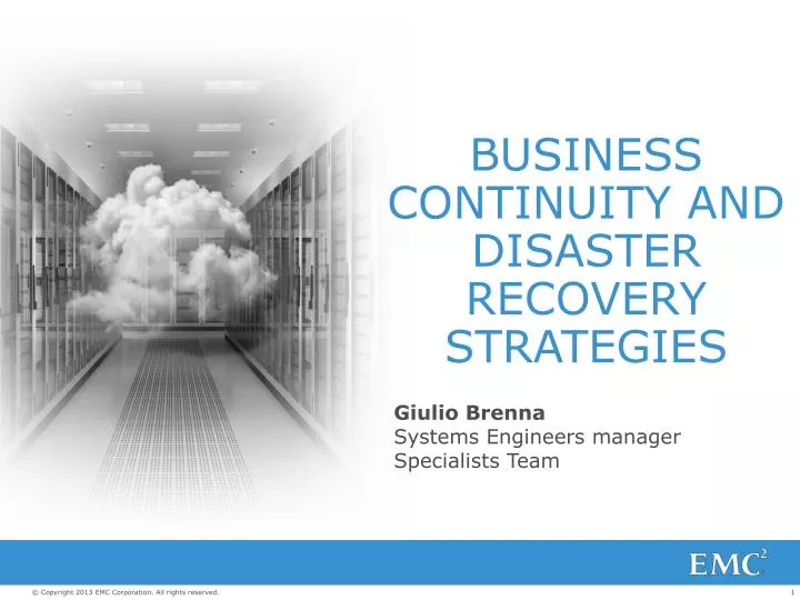 business continuity and disaster recovery strategies