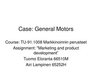 Case: General Motors