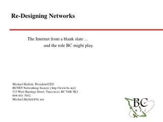 Re-Designing Networks