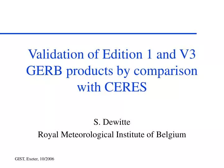 validation of edition 1 and v3 gerb products by comparison with ceres