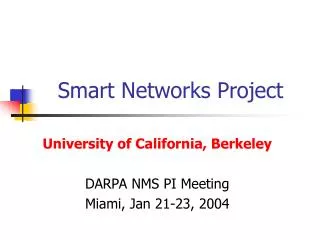 Smart Networks Project
