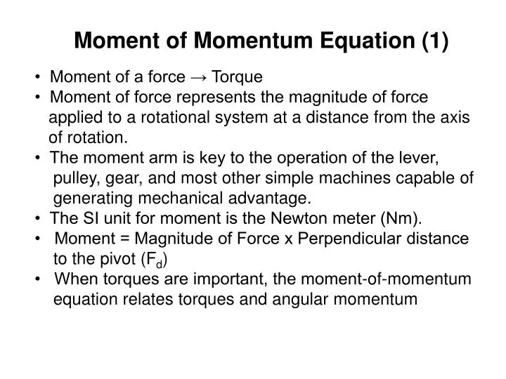 moment of momentum equation 1