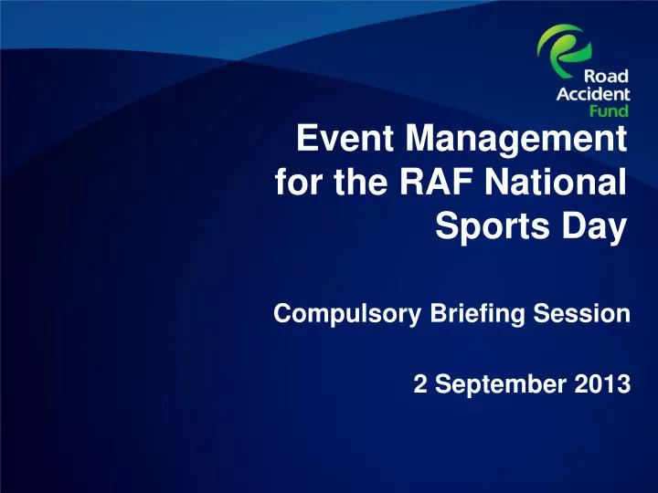 event management for the raf national sports day