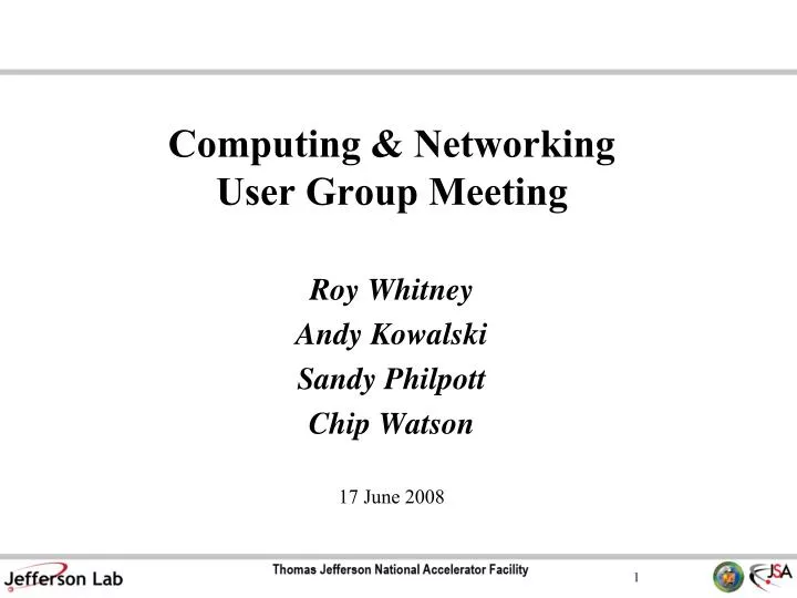 computing networking user group meeting