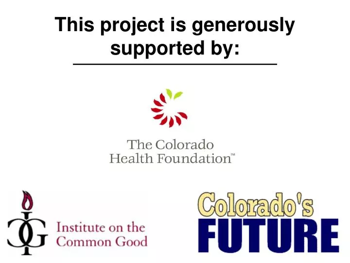 this project is generously supported by
