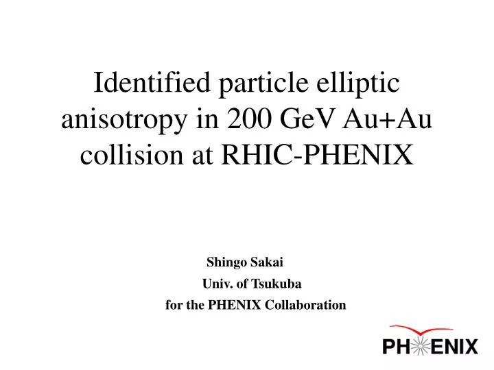 identified particle elliptic anisotropy in 200 gev au au collision at rhic phenix