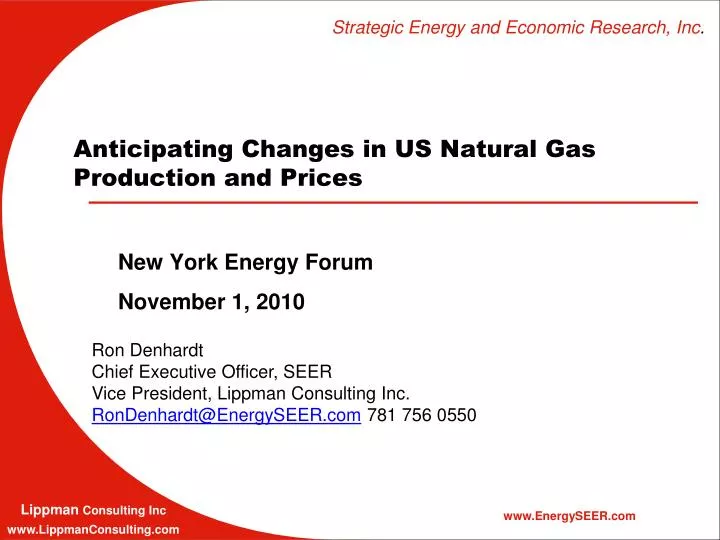 anticipating changes in us natural gas production and prices