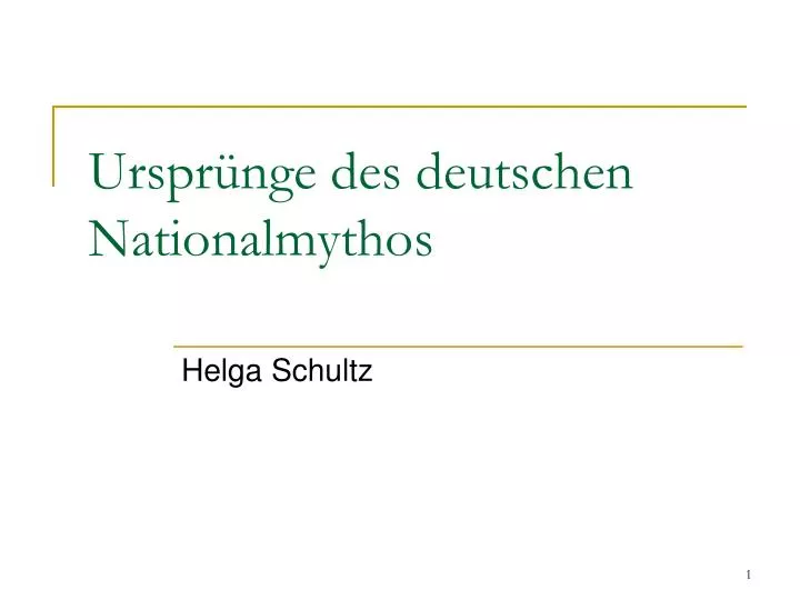 urspr nge des deutschen nationalmythos