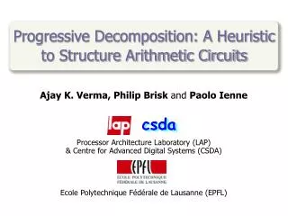 Progressive Decomposition: A Heuristic to Structure Arithmetic Circuits