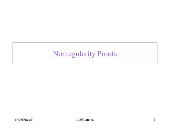 nonregularity proofs