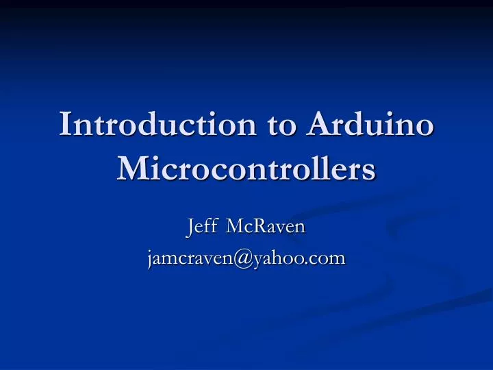 introduction to arduino microcontrollers