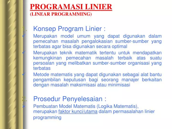 programasi linier linear programming