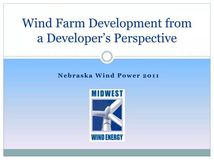 wind farm development from a developer s perspective