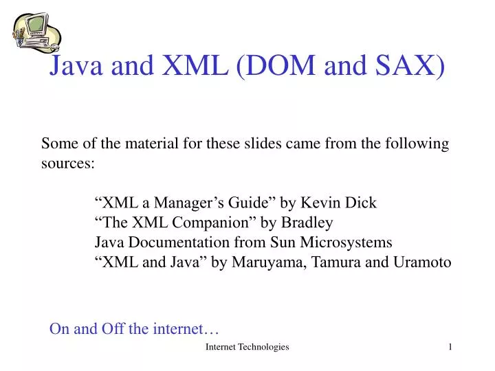 java and xml dom and sax