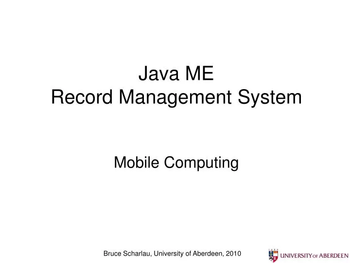 java me record management system