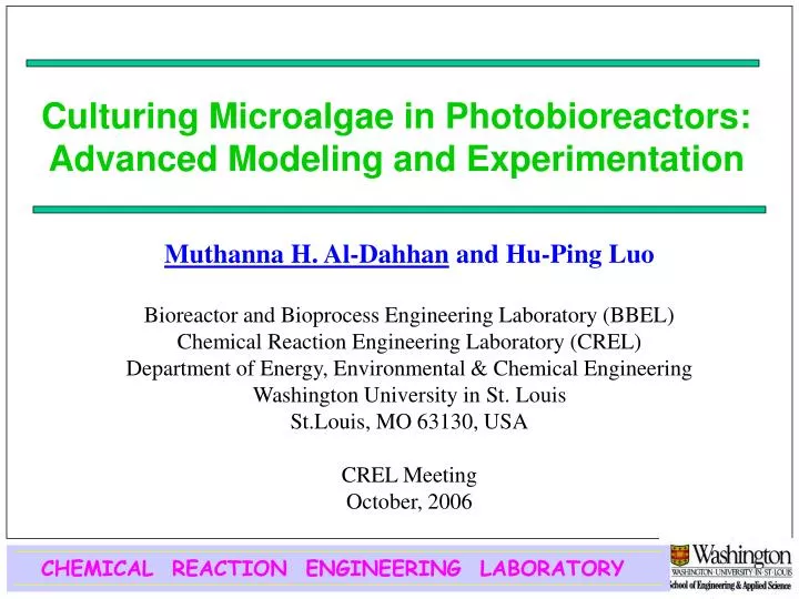 culturing microalgae in photobioreactors advanced modeling and experimentation