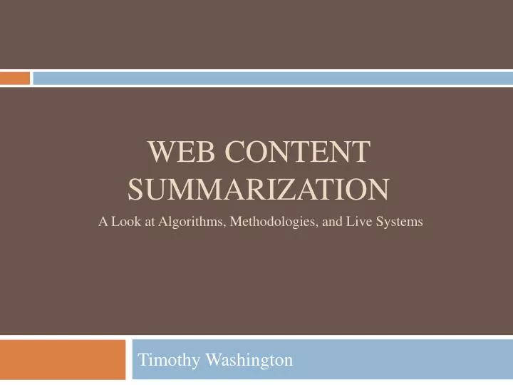 web content summarization