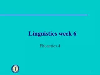 Linguistics week 6